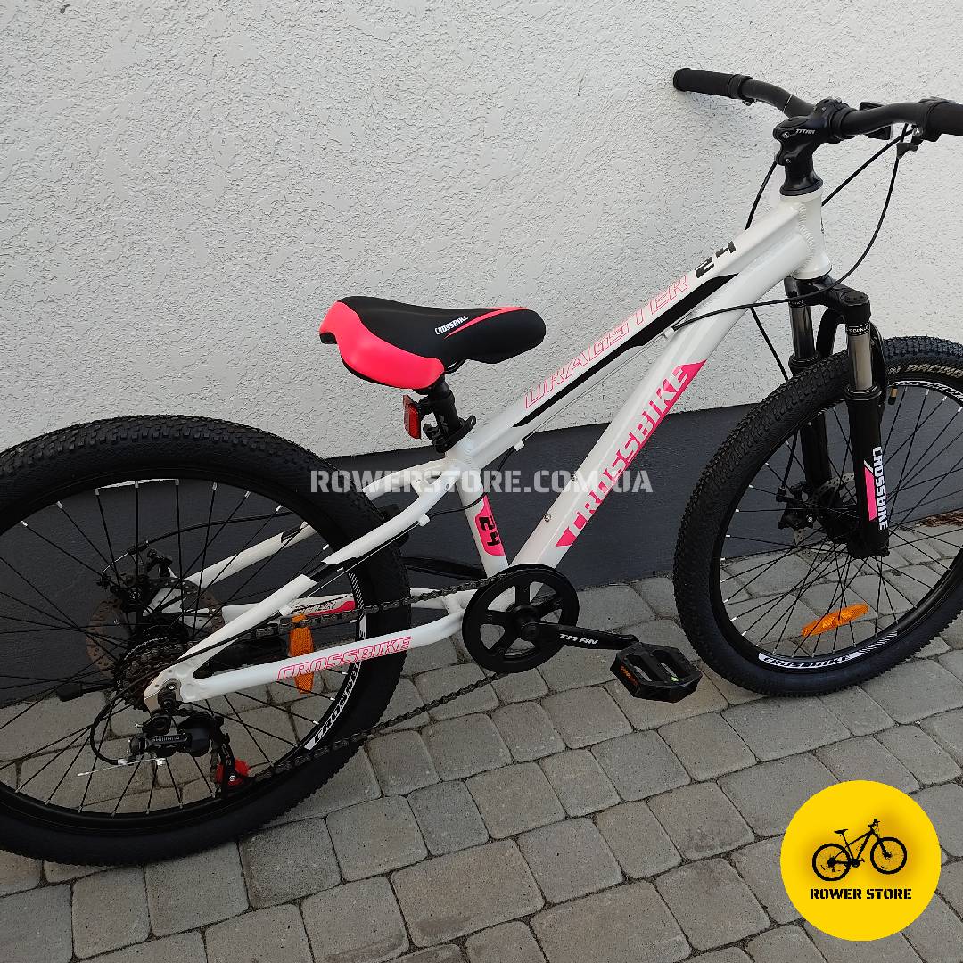 Велосипед Crossbike 24 Dragster Susp 11D White-Pink - Зображення 2