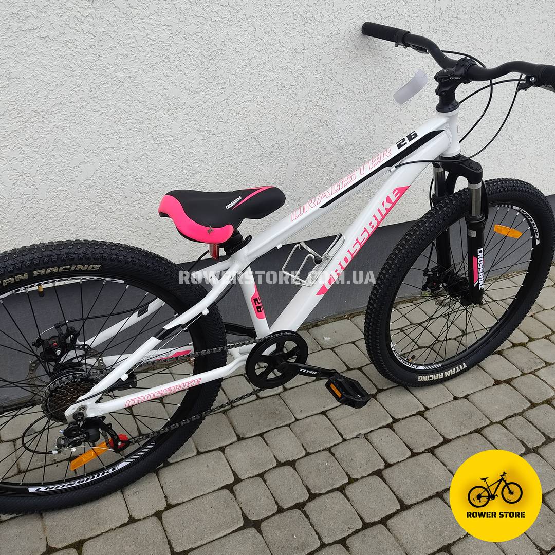 Велосипед Crossbike 26 Dragster Susp 13D White-Pink - Зображення 2