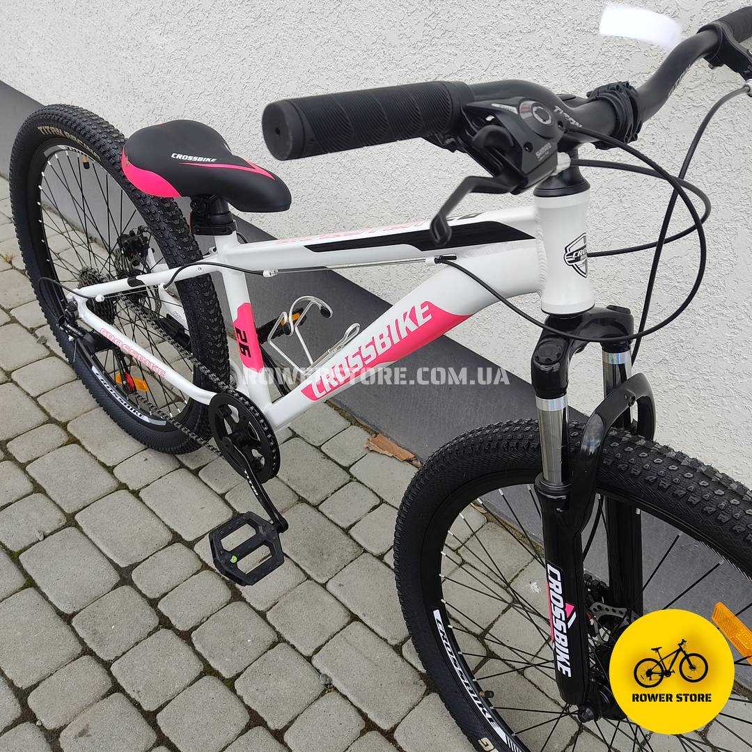 Велосипед Crossbike 26 Dragster Susp 13D White-Pink - Зображення 3
