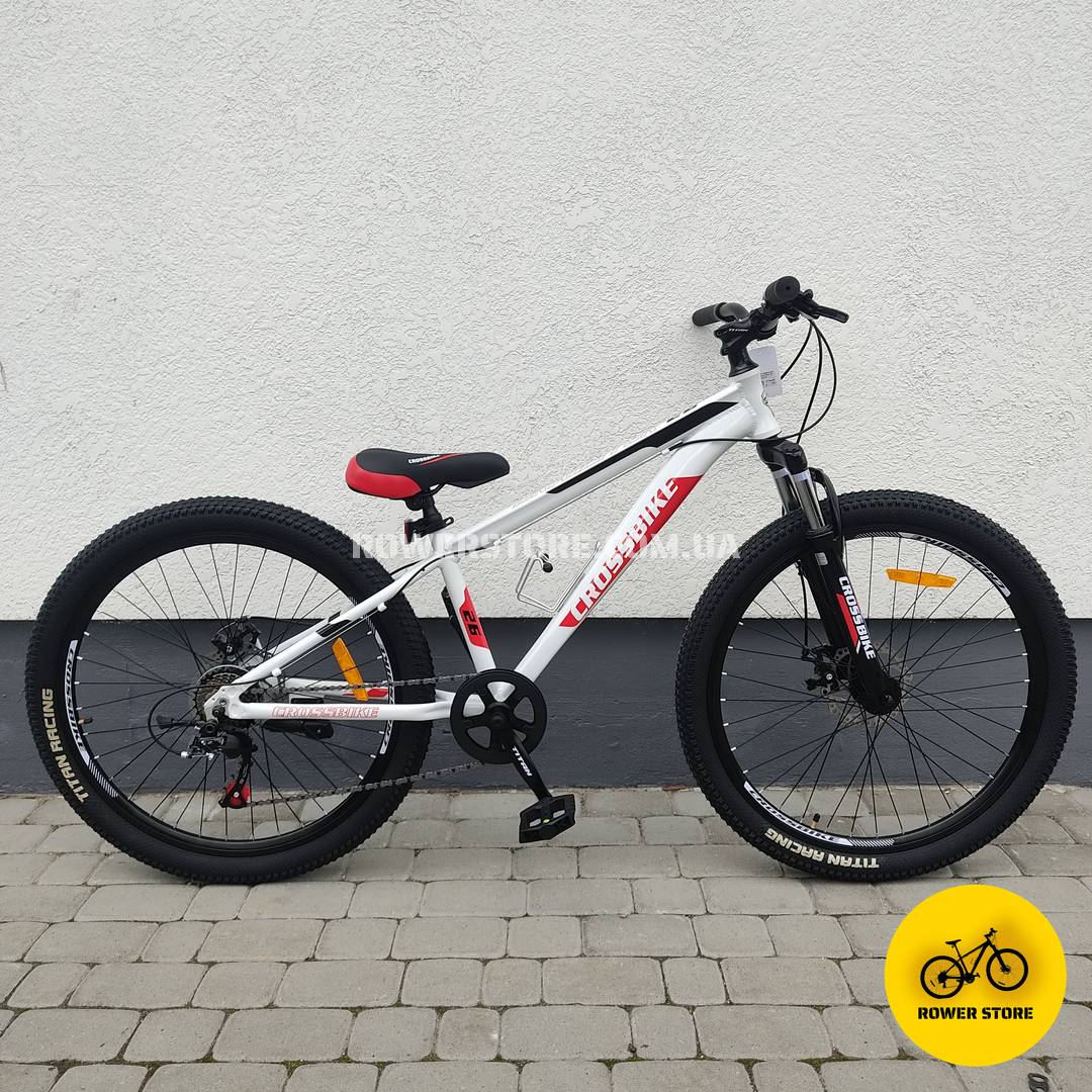 Велосипед Crossbike 26 Dragster Susp 13D White-Red