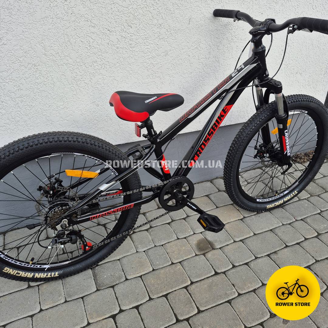 Велосипед Crossbike 24 Dragster Susp 11D Black-Red - Зображення 2