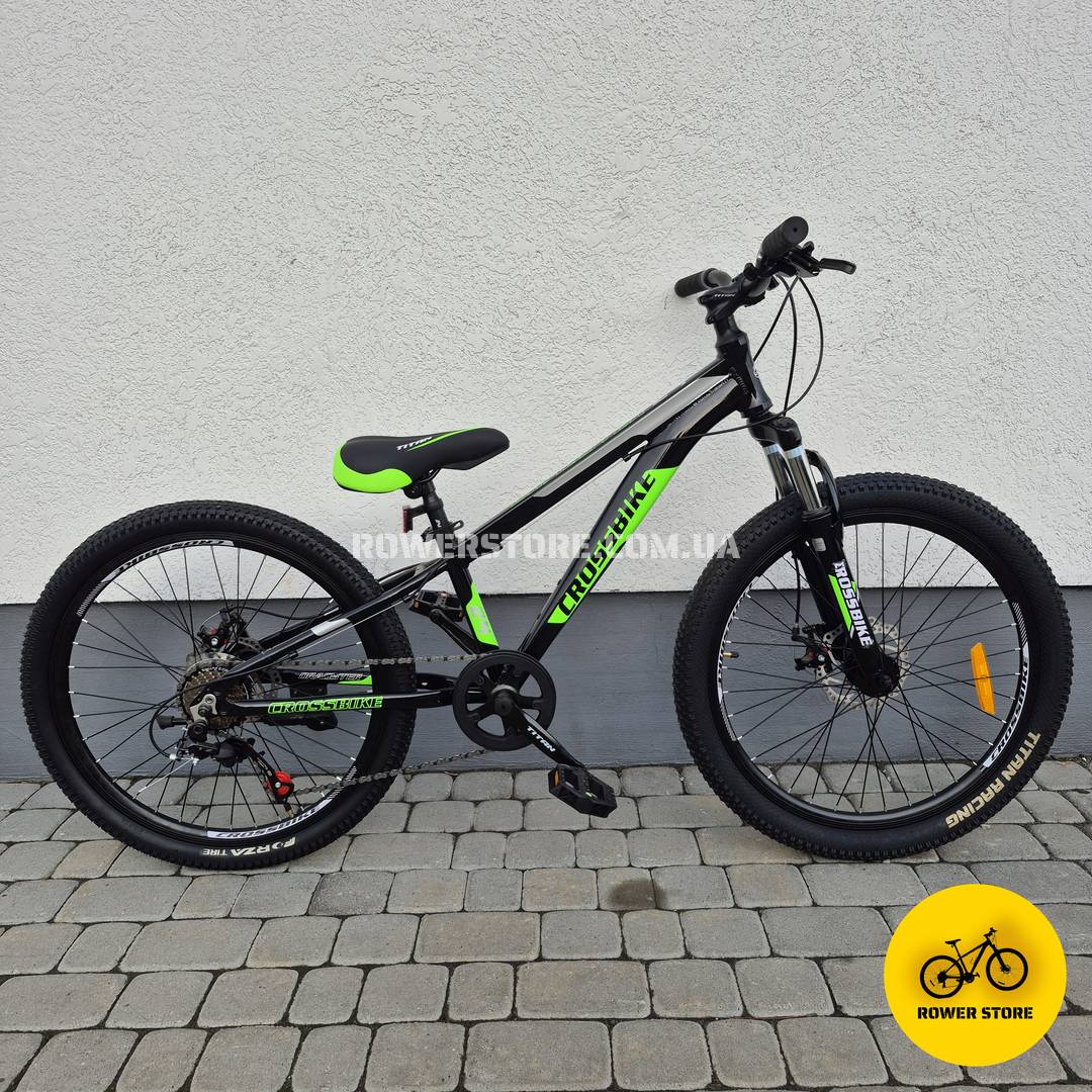 Велосипед Crossbike 24 Dragster Susp 11D Black-Green